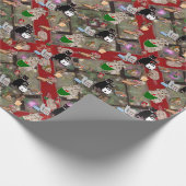 動物おもしろいの夜のクリスマス ラッピングペーパー (角)