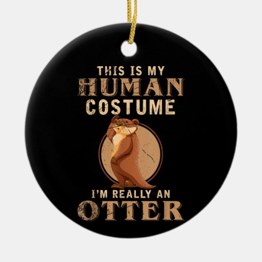 動物おもしろいの衣装動物園の飼育員 セラミックオーナメント (正面)