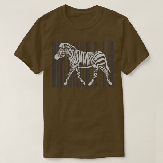 動物おもしろいギフトバーコードゼブラ Tシャツ (デザイン正面)
