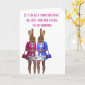 動物おもしろいショッピングの女性誕生日カード カード (黄色い花)