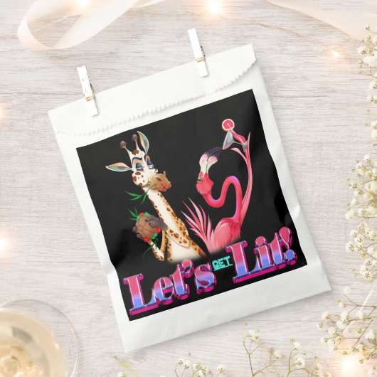 動物おもしろいデュオに火をつけよう フェイバーバッグ (クリップ留めされた状態)