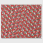 動物おもしろいハッピーバースデー名前の漫画を追加 ラッピングペーパー (フラット)