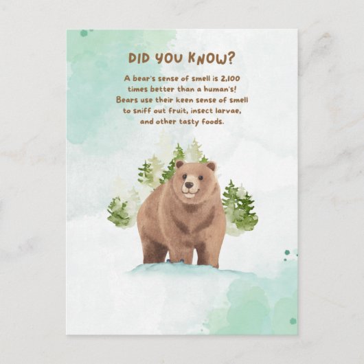 動物おもしろいファクトポストカード ポストカード (正面)