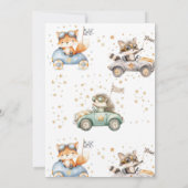 動物おもしろいレース車2回目の誕生日招待状 招待状 (裏面)