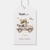 動物おもしろいレース車2回目の誕生日 ギフトタグ (正面)