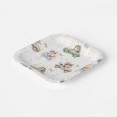 動物おもしろいレース車2回目の誕生日 ペーパープレート (傾斜あり)