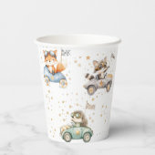 動物おもしろいレース車2回目の誕生日 紙コップ (裏面)