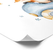 動物おもしろいレース車2ndバースデーウェルカム ポスター (角)