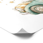 動物おもしろいレース車2ndバースデーウェルカム ポスター (角)