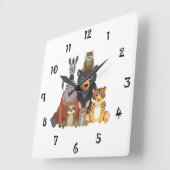 動物おもしろい収集壁時計 スクエア壁時計 (傾斜)