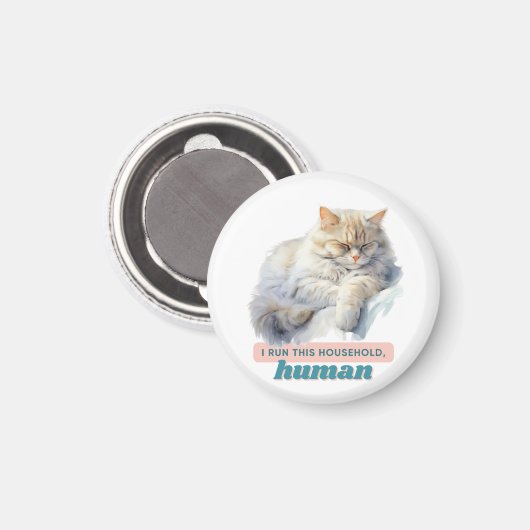 動物おもしろい学「私は走この世帯、人間」 マグネット (正面/裏面)