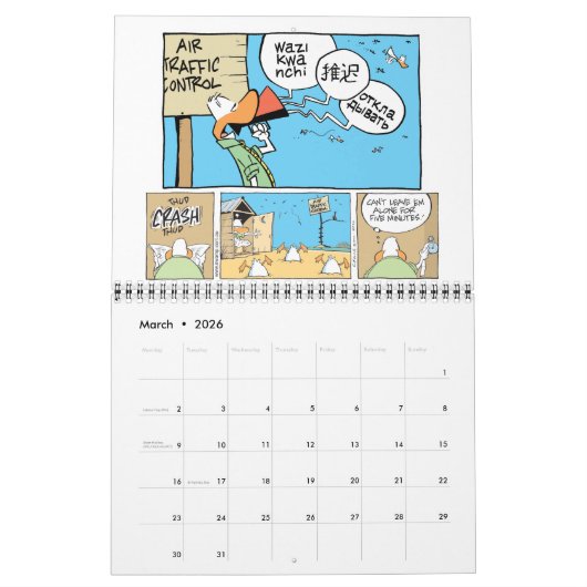 動物おもしろい漫画カレンダー カレンダー (3月 2026)