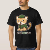 動物おもしろい猫フィデルカストロ Tシャツ (正面)