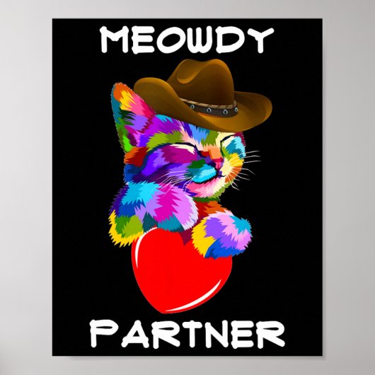 動物おもしろい猫MeowdyパートナーWestern Line Dance ポスター (正面)