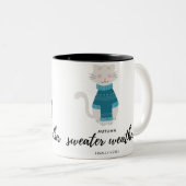 動物おもしろい秋イラストレーション ツートーンマグカップ (正面右)