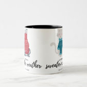 動物おもしろい秋イラストレーション ツートーンマグカップ (中央)