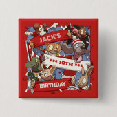 動物おもしろい誕生日時代スポーツファン漫画 缶バッジ (正面)