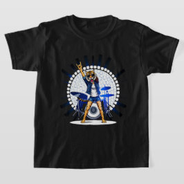 動物おもしろい音楽ギフト | タイガークール・ロック・ダンサー Tシャツ