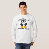 動物お気に入りの用ペンギンかわいいペンギン Tシャツ (正面フル)
