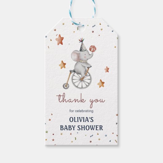 動物お洒落サーカス誕生日パーティギフトラベル ギフトタグ (正面)