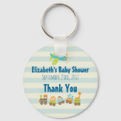 動物お洒落玩具列車の赤ちゃんシャワー感謝してい キーホルダー (正面)