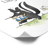 動物お洒落行進バパーソナライズされたンド ポスター (角)