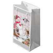 動物お洒落雪だるま平和 スモールペーパーバッグ (正面アングル)