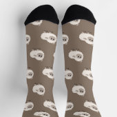 動物かわいらし柄の羊l実用的な茶色 ソックス (上部)