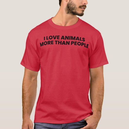動物が人より好きな女の子 Tシャツ (正面)