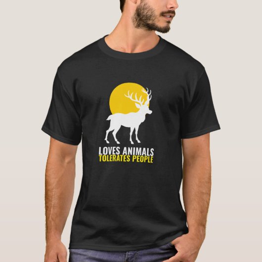 動物が人を寛容するのが大好き Tシャツ (正面)