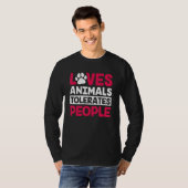 動物が人を寛容するのが大好き Tシャツ (正面フル)