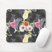 動物が付いている熱帯飲み物 マウスパッド (マウス)