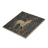 動物が付いている"Millefleurs"の寓話的なタペストリー タイル (側面)