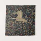 動物が付いている"Millefleurs"の寓話的なタペストリー タペストリー (正面(横))