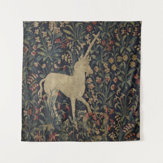動物が付いている"Millefleurs"の寓話的なタペストリー タペストリー (正面)