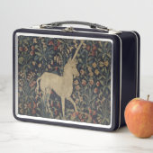 動物が付いている"Millefleurs"の寓話的なタペストリー メタルランチボックス (インサイチュ)