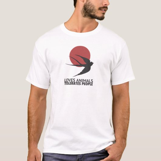 動物が我慢するのが大好き Tシャツ (正面)
