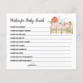 動物が赤ちゃんのシャワーカードを希望 チラシ (正面)