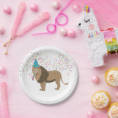 動物が集まるライオンのジャングルパーティー ペーパープレート (パーティー)