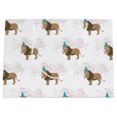 動物が集まるライオンのジャングルパーティー ラージペーパーバッグ (正面)