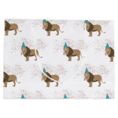 動物が集まるライオンのジャングルパーティー ラージペーパーバッグ (裏面)