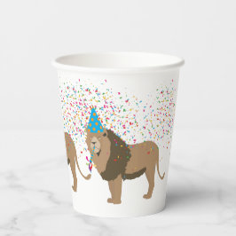 動物が集まるライオンのジャングルパーティー 紙コップ