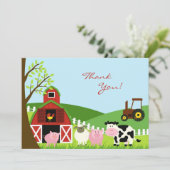動物たちからのフラットカードに感謝 サンキューカード (スタンド正面)