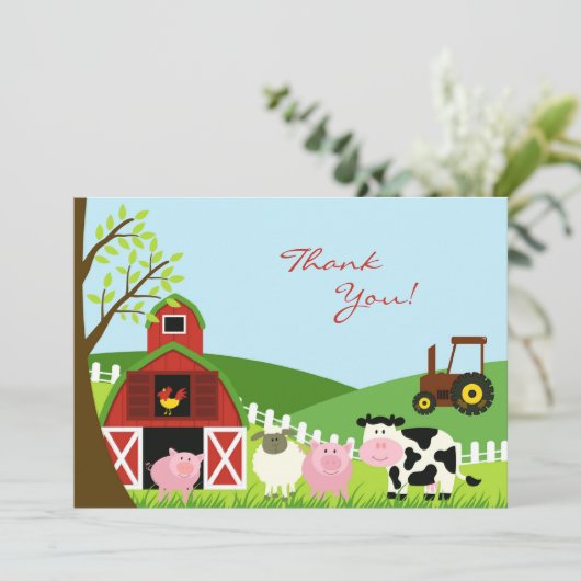 動物たちからのフラットカードに感謝 サンキューカード (スタンド正面)