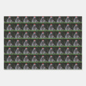 動物たちが赤いサンタ・ハットを着て休暇 ラッピングペーパーシート (正面)