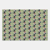 動物たちが赤いサンタ・ハットを着て休暇 ラッピングペーパーシート (正面3)