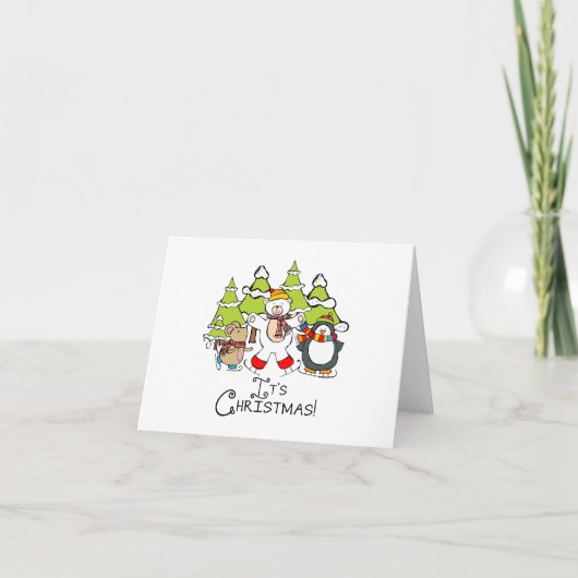 動物たちとクリスマス ノートカード (正面)