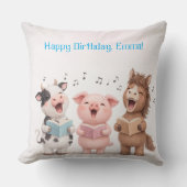 動物たちのバンドの誕生日 クッション (正面)
