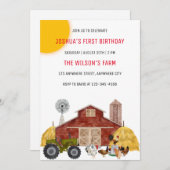 動物たちの誕生日パーティー 招待状 (正面/裏面)