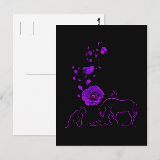 動物たちも仕えた 紫のポピー追悼 ポストカード (正面/裏面)